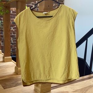 Otto Finn mustard yellow handmade organic cotton top size S